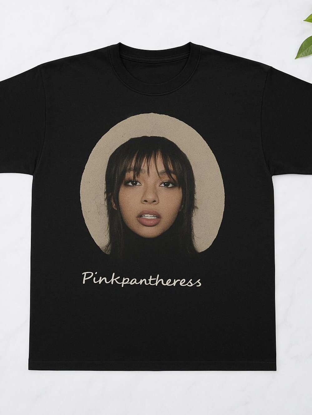 PinkPantheress Graphic T-Shirt | Music Artist Portrait Tee | Black Vintage Style